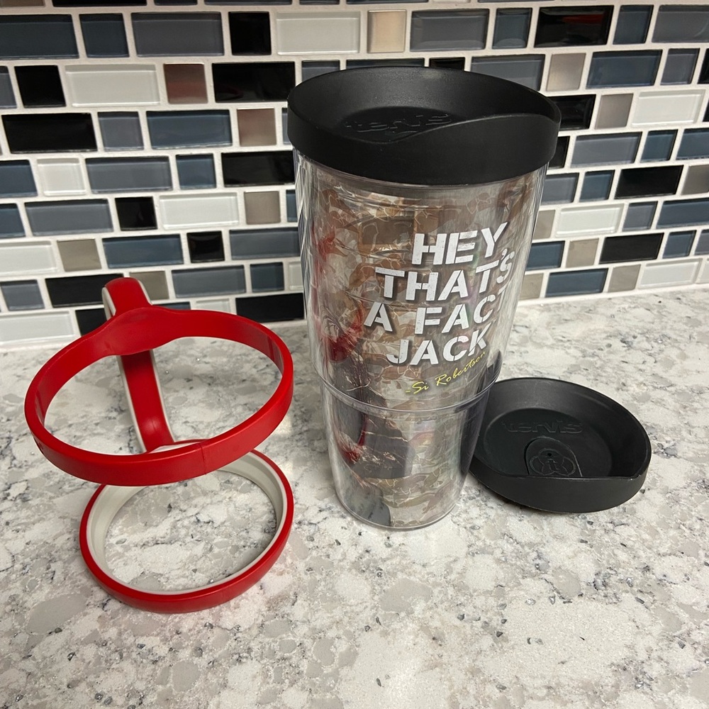 Black and Red Tumbler with Quote